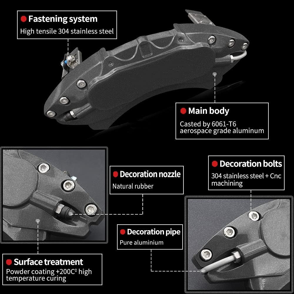 Automobile aluminum alloy caliper cover special car special buckle screw fixed caliper cover (4PCS) - VelosoleAutomobile aluminum alloy caliper cover special car special buckle screw fixed caliper cover (4PCS)car - accessories