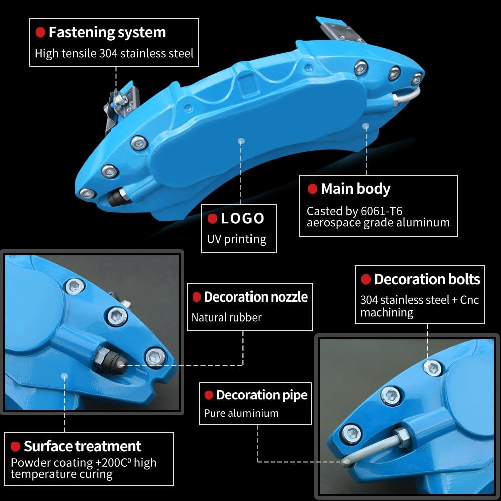 Car aluminum alloy special car special buckle screw fixed caliper cover (4PCS luxury upgrade version) - VelosoleCar aluminum alloy special car special buckle screw fixed caliper cover (4PCS luxury upgrade version)car - accessories