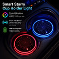 2PCS Rechargeable LED Car Cup Holder Coasters