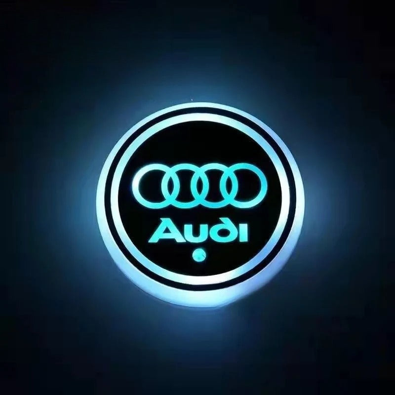 2PCS Rechargeable LED Car Cup Holder Coasters