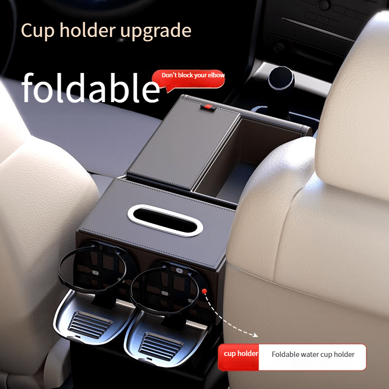 High - end car central armrest box storage box double capacity folding double cup holder car armrest box tissue box - VelosoleHigh - end car central armrest box storage box double capacity folding double cup holder car armrest box tissue boxcar - accessories