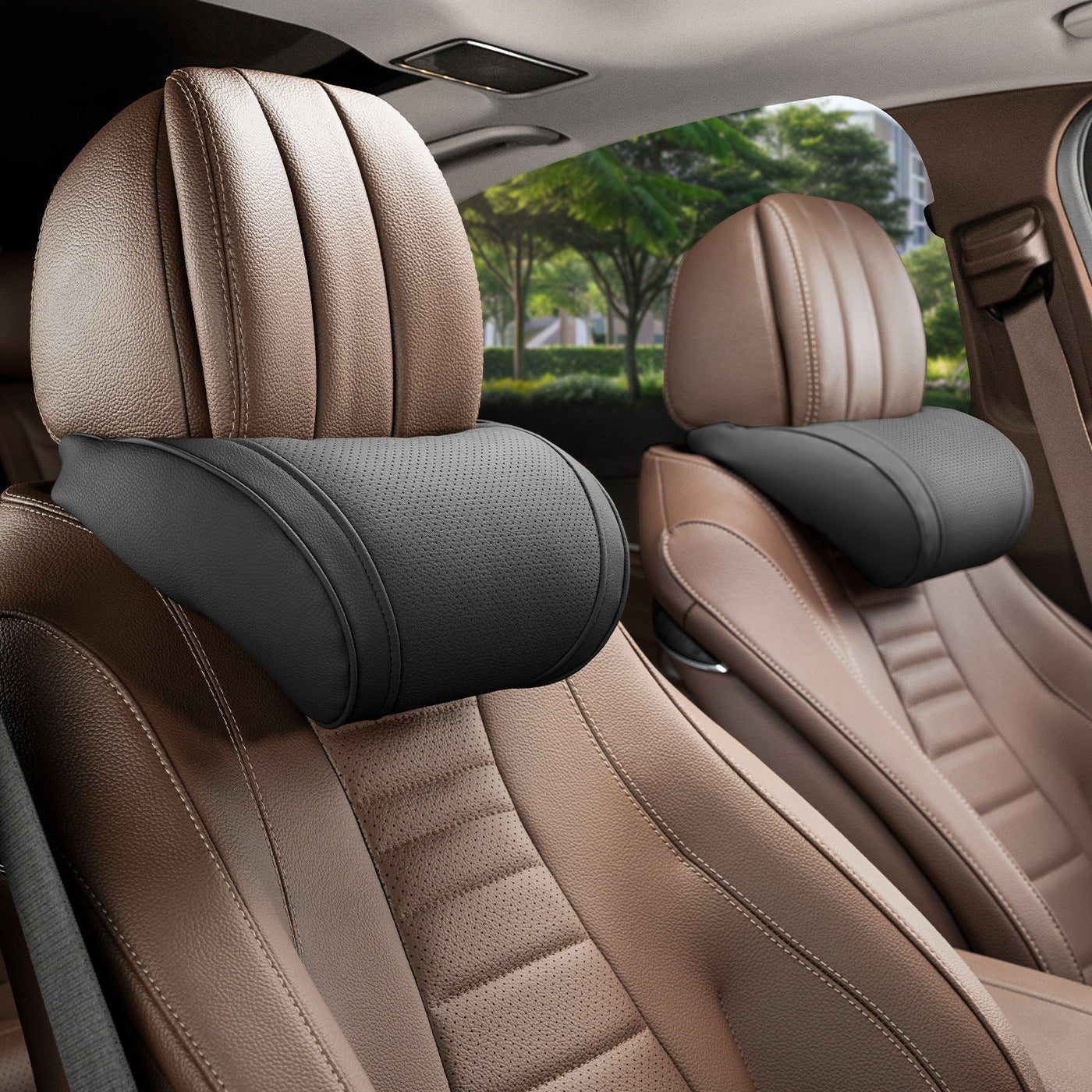 Luxury leather custom car headrest, car neck pillow, car seat lumbar cushion - VelosoleLuxury leather custom car headrest, car neck pillow, car seat lumbar cushioncar - accessories