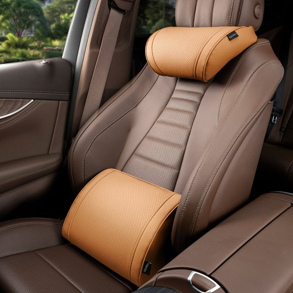 Luxury leather custom car headrest, car neck pillow, car seat lumbar cushion - VelosoleLuxury leather custom car headrest, car neck pillow, car seat lumbar cushioncar - accessories