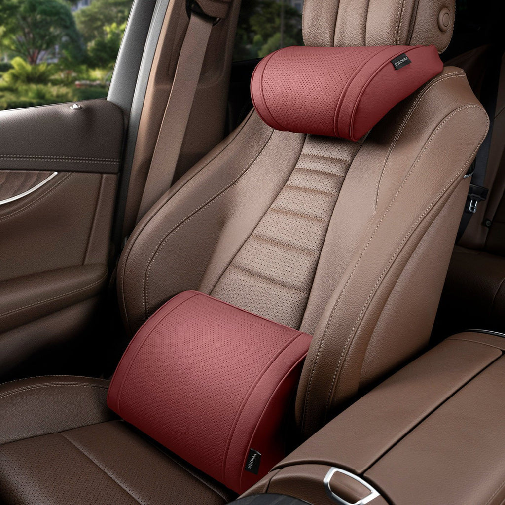 Luxury leather custom car headrest, car neck pillow, car seat lumbar cushion - VelosoleLuxury leather custom car headrest, car neck pillow, car seat lumbar cushioncar - accessories